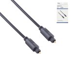 Kabel DINIC Toslink, Ø 4 mm, wtyczka PVC, pozłacane styki, czarny, długość 2,00 m, pudełko DINIC